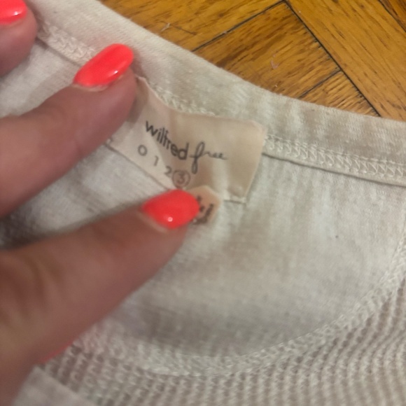 Aritzia Wilfred long sleeve light mint green waffle vintage - Picture 3 of 3